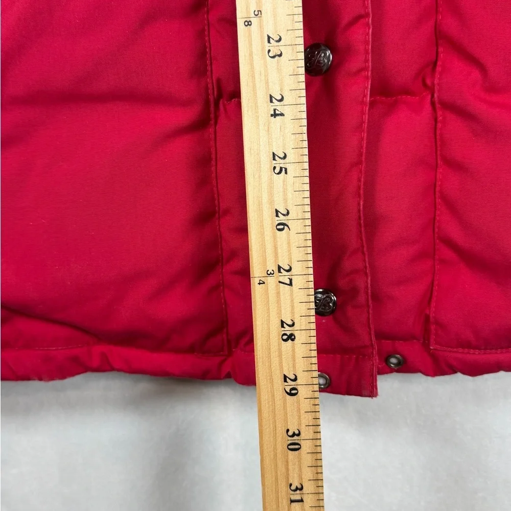 Vintage Eddie Bauer Made in USA 100% Goose Down Red Puffer Coat 90’s Y2K Outdoor